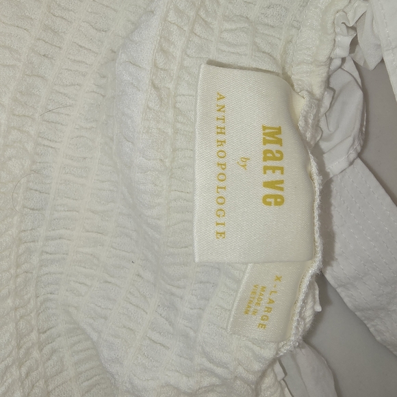 Anthropologie White Ruffled Tank Top Size Xl Preloved In Great Condition - Picture 6 of 7